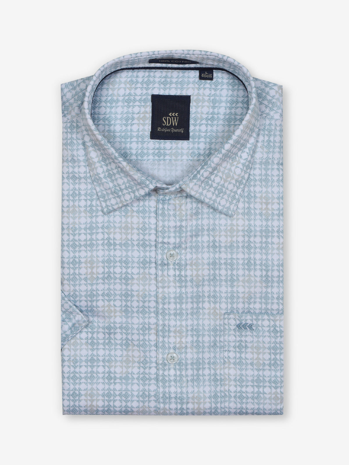White printed cotton shirt