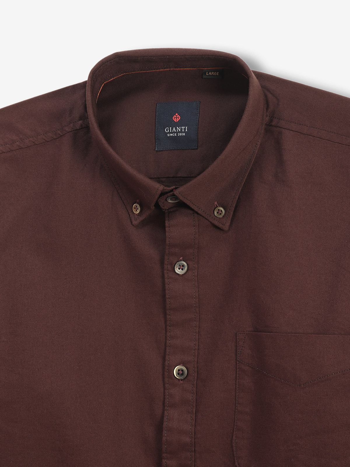 Dark brown plain cotton shirt