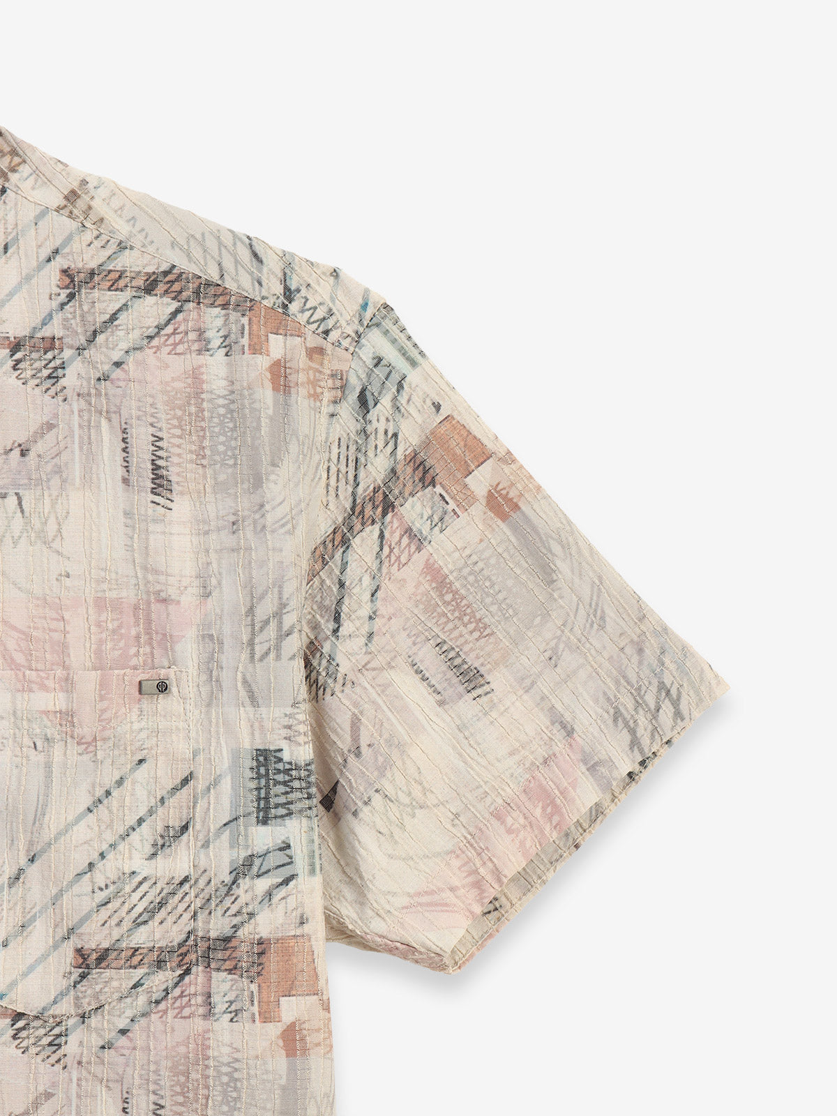 Off-white printed cotton slim fit shirt