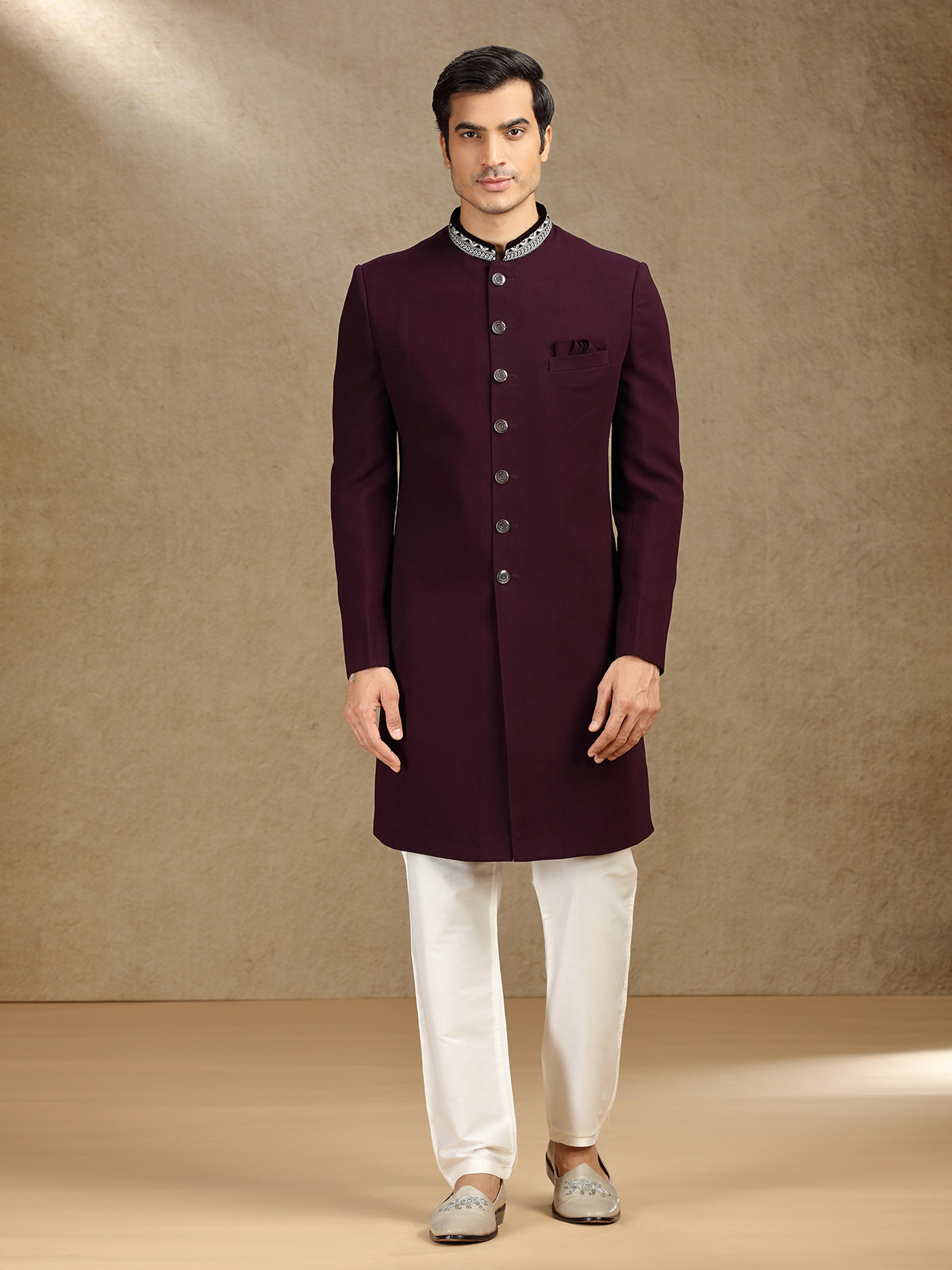 Wine Terry Rayon Fusion Outfit with Dupatta – Perfect for Wedding Wear
