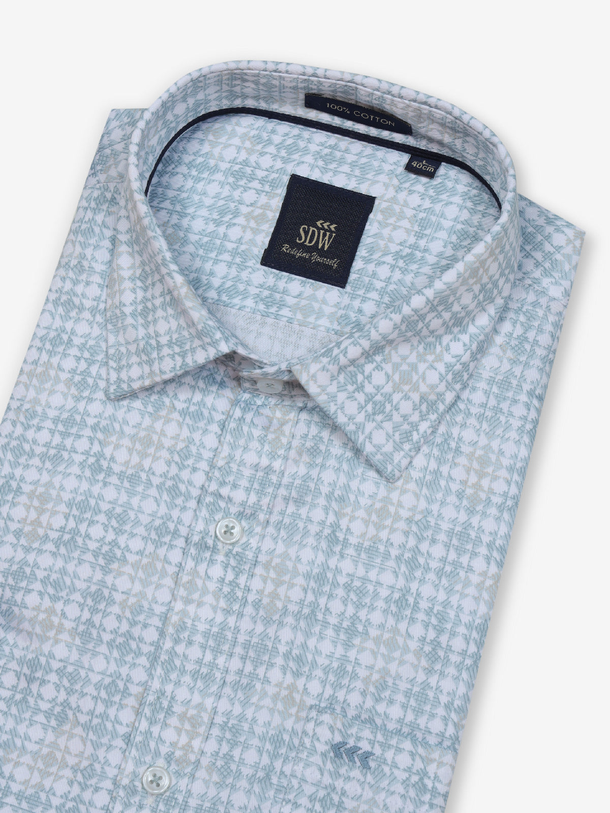 White printed cotton shirt