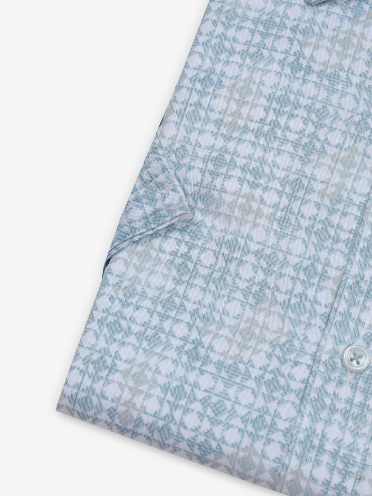 White printed cotton shirt