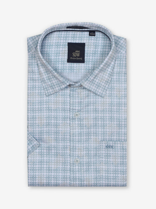 White printed cotton shirt
