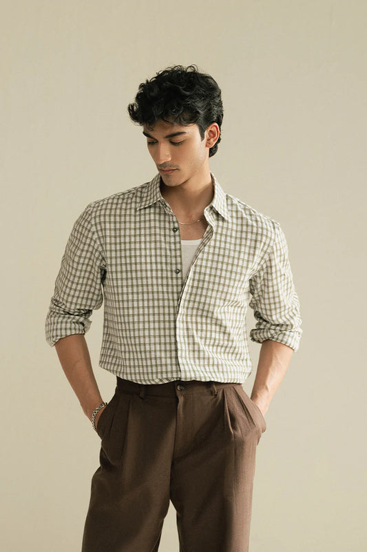 DARK BROWN LINEN TROUSERS