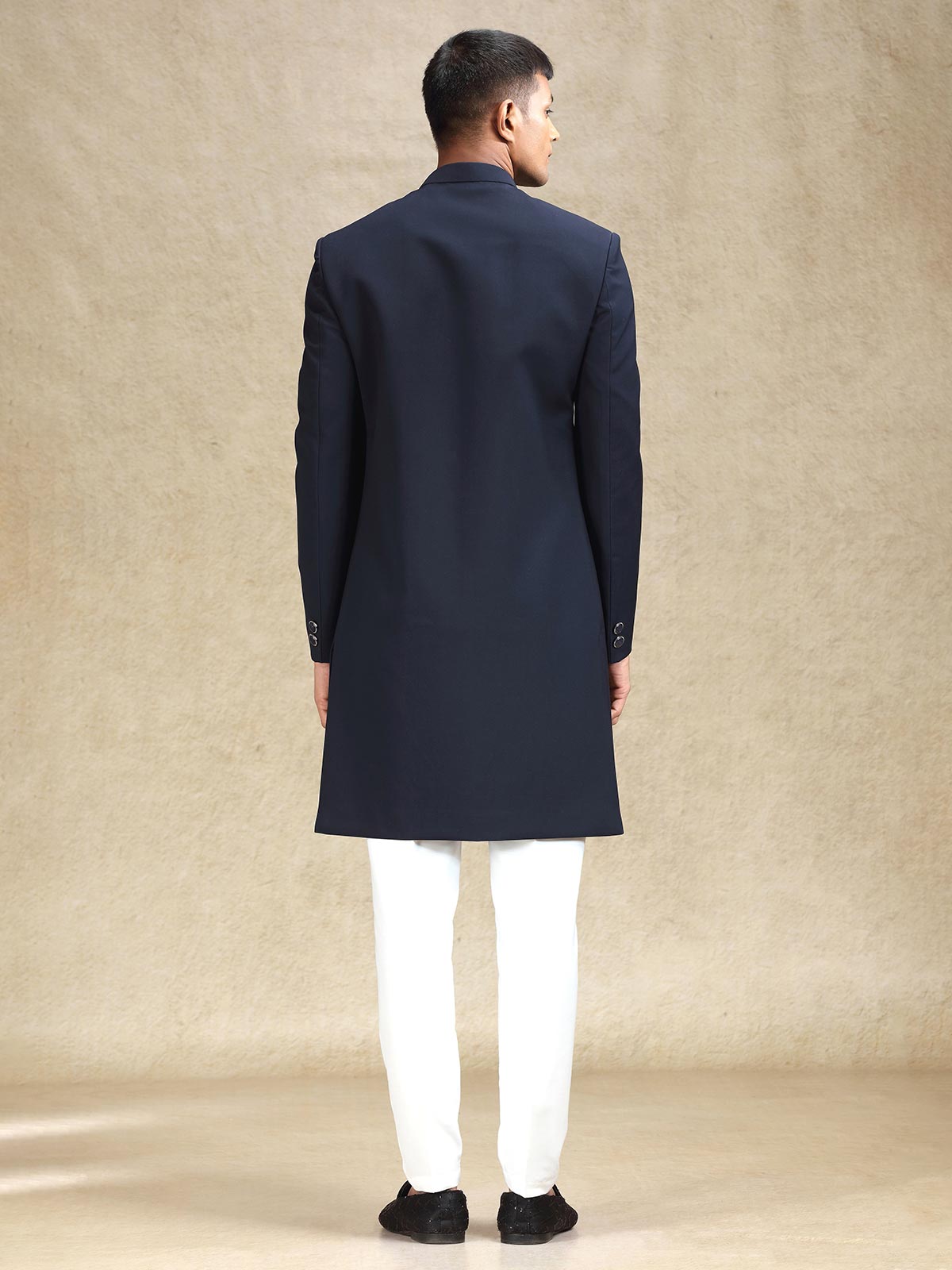 Stylish Navy Reception Indo-Western Dress