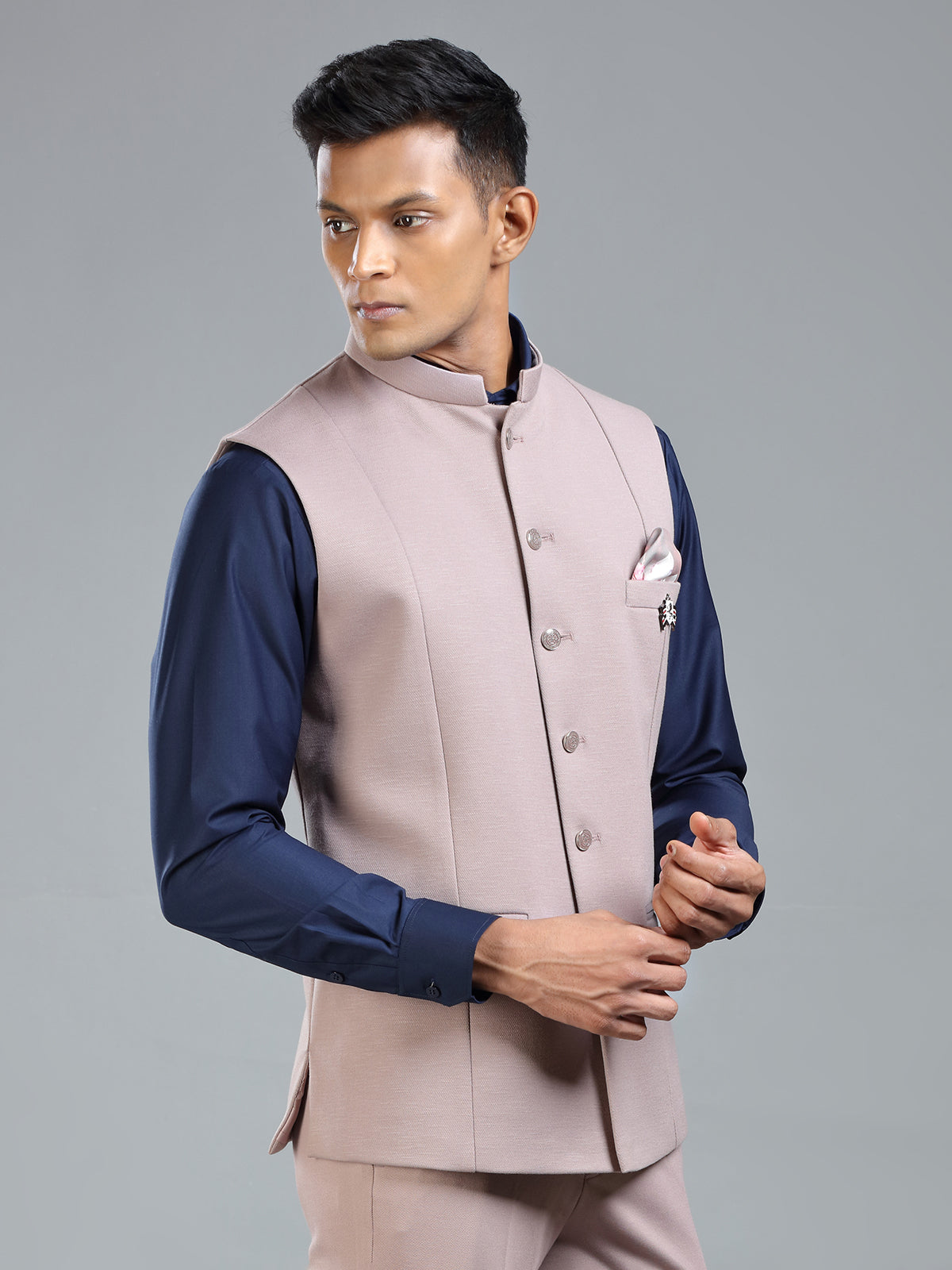 Stylish Festive Waistcoat in Onion Pink for Men