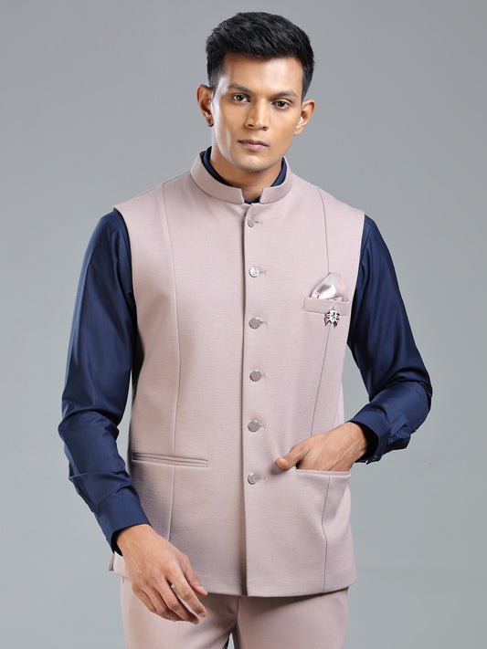 Stylish Festive Waistcoat in Onion Pink for Men