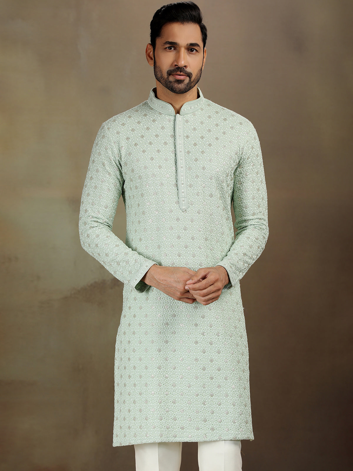 Graceful Pista Green Rayon Kurta
