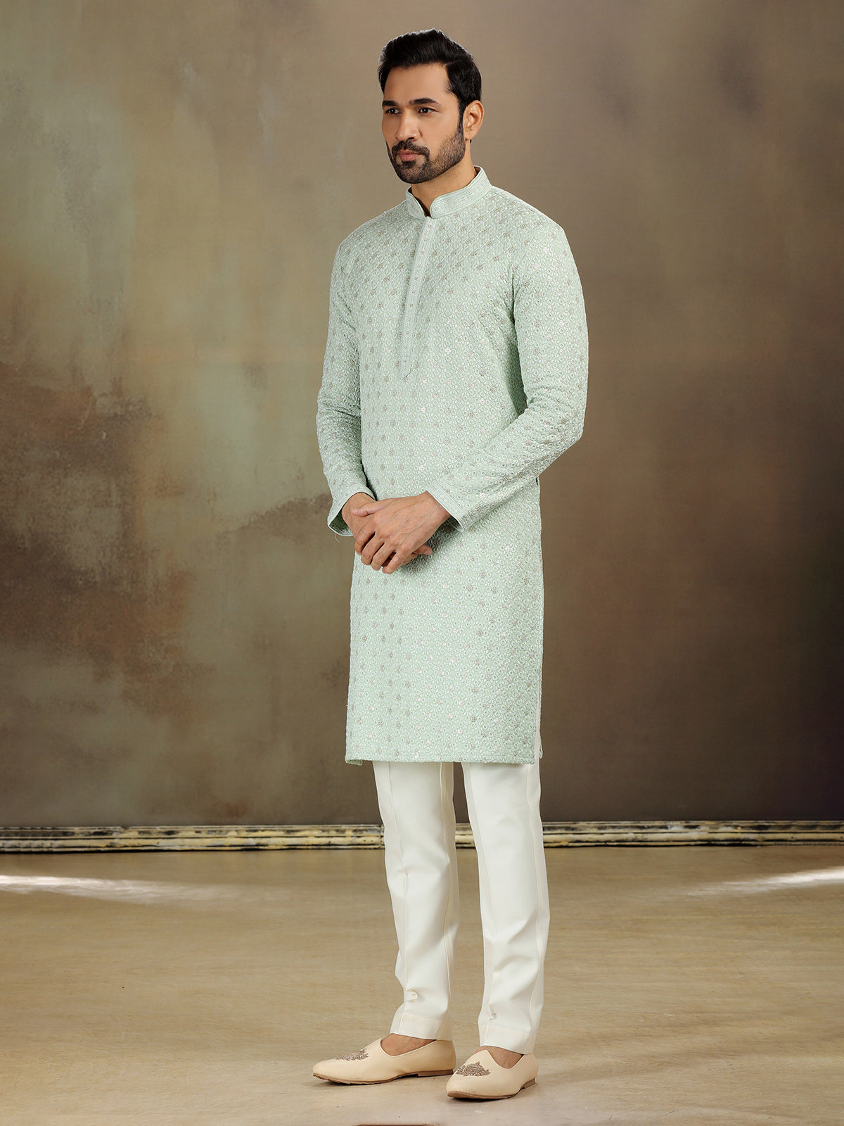 Graceful Pista Green Rayon Kurta