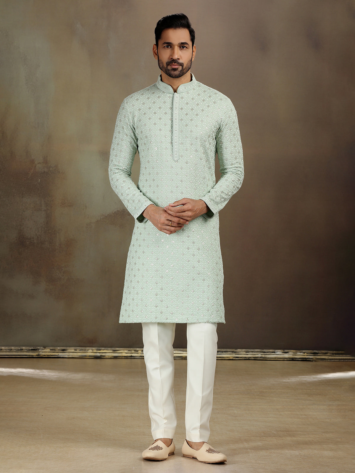 Graceful Pista Green Rayon Kurta